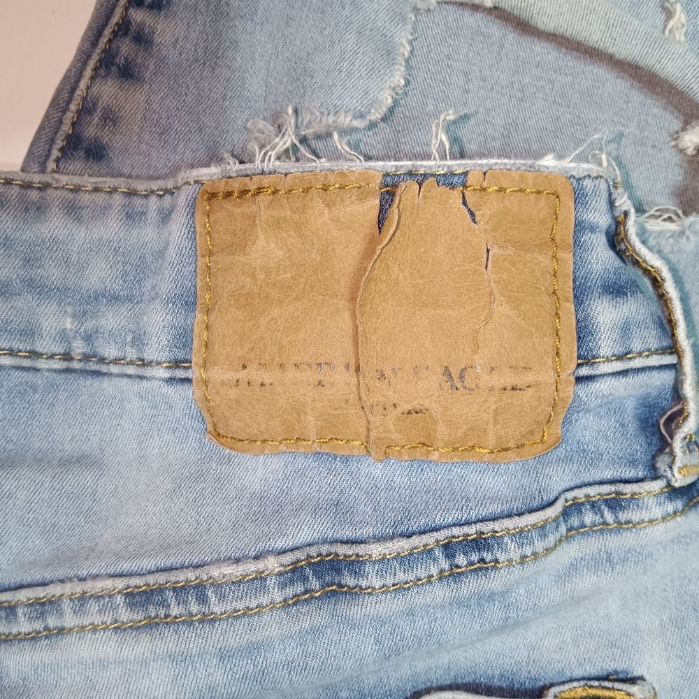 American Eagle Outfitters Distressed Men's Jeans 28x30 Light Blue Holes Flex - Picture 6 of 8